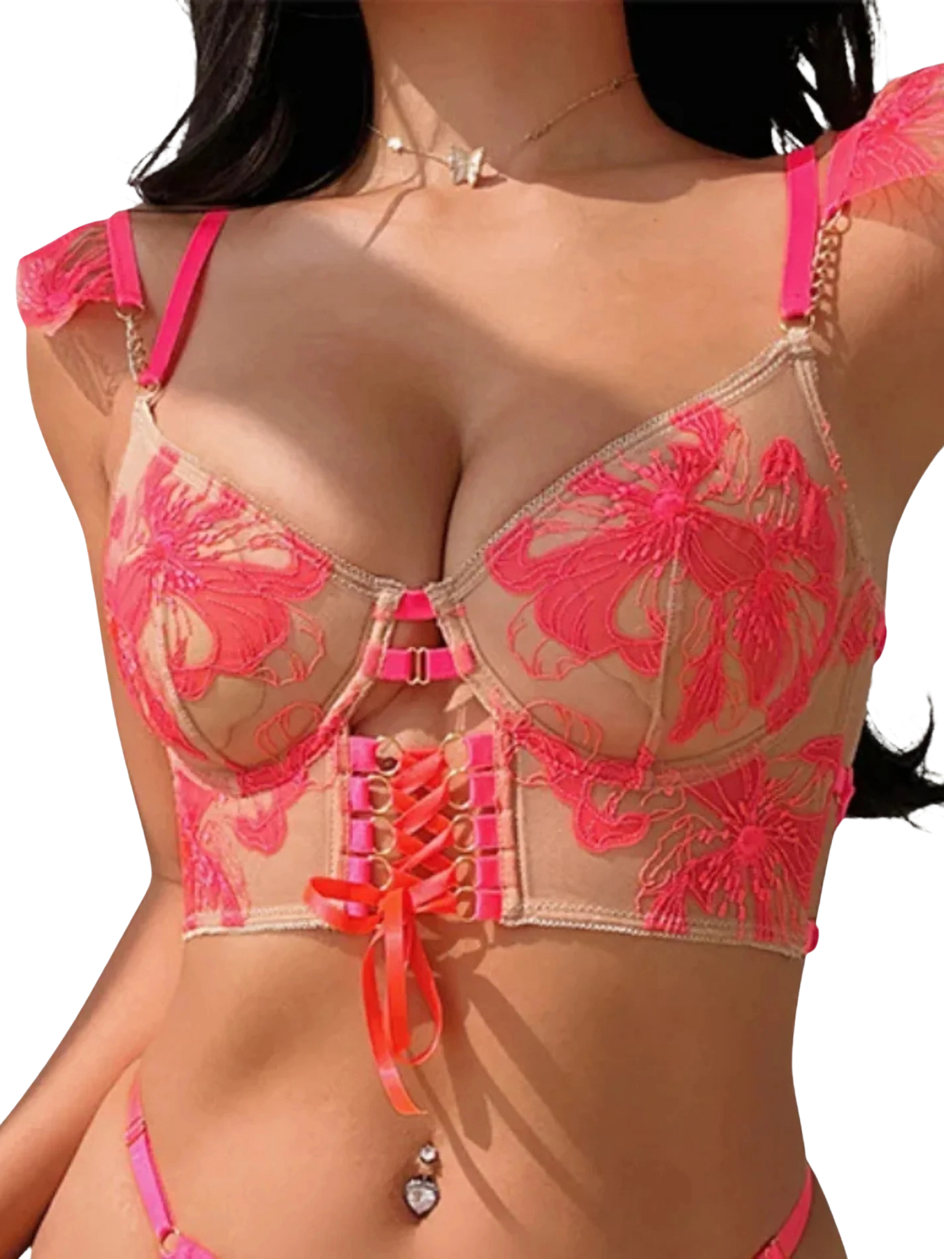Sexy Lace Lingerie for Women – Embroidered, Hollow-Out, and Lace-Up Style