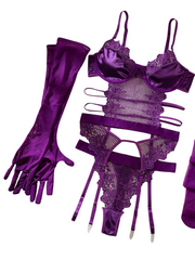 Adult Fantasy Lingerie Set – Erotic Lace Outfit with Thongs and Stockings