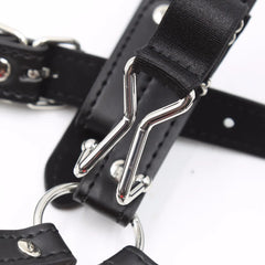 Thierry-Style BDSM Head Harness – Silicone Ball Gag with Nose Hook