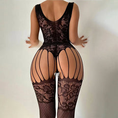 New Sexy Fishnet Bodystocking – Erotic Crotchless Lingerie with Open Bra