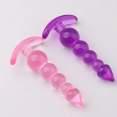 Soft Anal Beads and Butt Plug – Silicone Dildo for Unisex Use