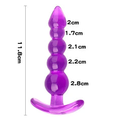 Soft Anal Beads and Butt Plug – Silicone Dildo for Unisex Use