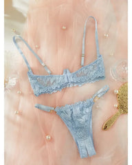 Low-Cut Lace Lingerie Set – Sexy See-Through & Open-Back Design