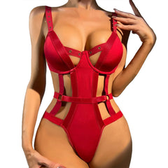 Erotic Hollow-Out Bodysuit | Sensual Sheer Organza Lingerie