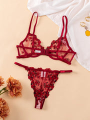 Women's Sexy Lingerie Set – 2PCS Transparent Lace Exotic Style