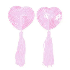 Silicone Nipple Covers – 1 Pair of Reusable Sequin Heart Tassel Pasties