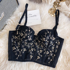 Women's 2-Piece Lace Lingerie – French Style Floral Embroidery Set