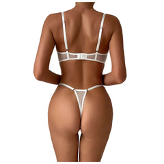 Hot Erotic Lingerie for Women – Sheer Floral Lace Bra and Panty Set
