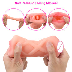 2-in-1 Penis Enlargement Toy – Realistic Vagina & Mouth for Men